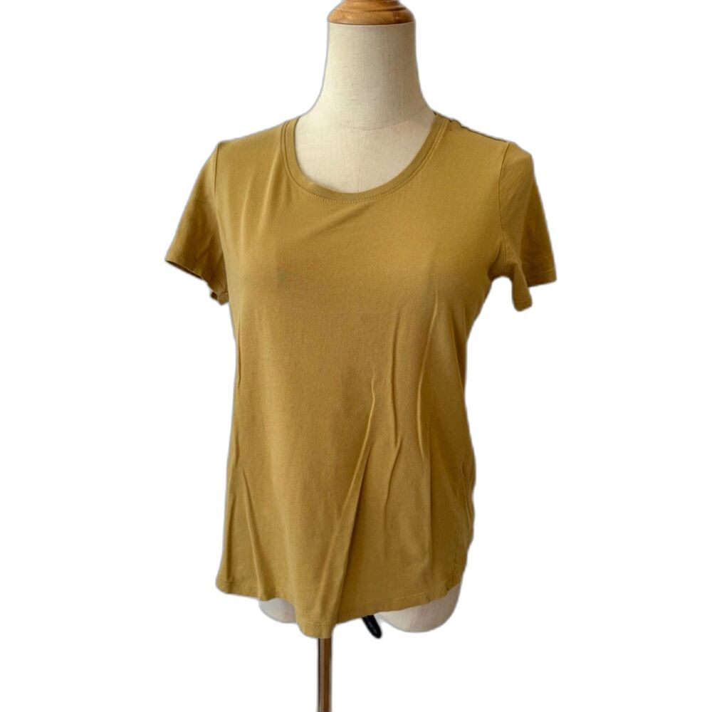 Kuhl Mustard Yellow T-Shirt Short Sleeves Organic Cotton Outdoors XS